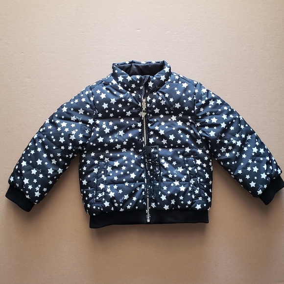 NEW GUESS Reversible Girls Puffer Jacket SZ 2 - Picture 4 of 7